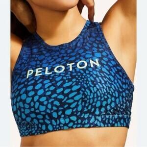 Peloton Wear it to Heart Wild Kite high neck Blue print sports bra Size 1X